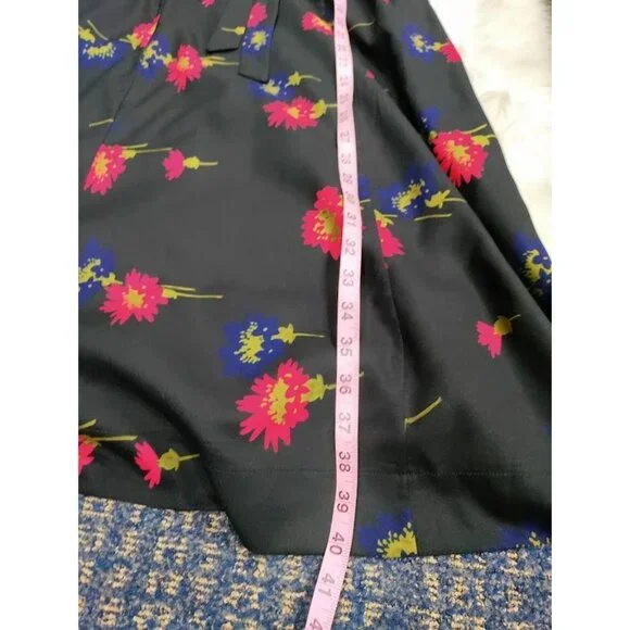 Weekend Black Floral Whimsy Goth Floral Twee Long Sleeve Dress S With Ruffle - Picture 12 of 13